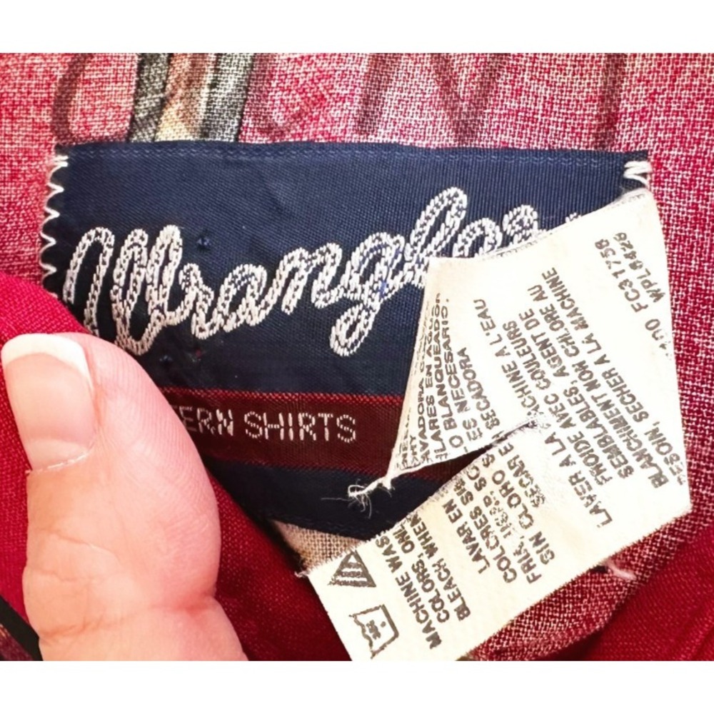 VTG Wrangler Mens Pearl Snap Southwestern Shirt XL Aztec Print Rodeo Cowboy 90s - Picture 6 of 9